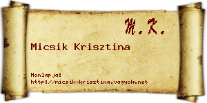 Micsik Krisztina névjegykártya