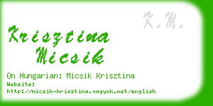 krisztina micsik business card